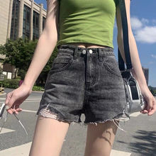 新款潮高腰韩版牛仔短裤A字裤