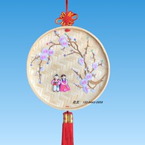 Korean traditional dustpan embroidery pendant Korean-style cooking barbecue barbecue shop wall decoration crafts