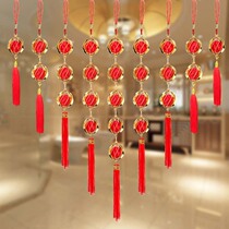 Décorations pour la nouvelle année Boîte dor Hongkongu Fuqi pendu pour le printemps Festival de petite lanterne transbortoire pendant ronde pendentif mur darrière-plan intérieur