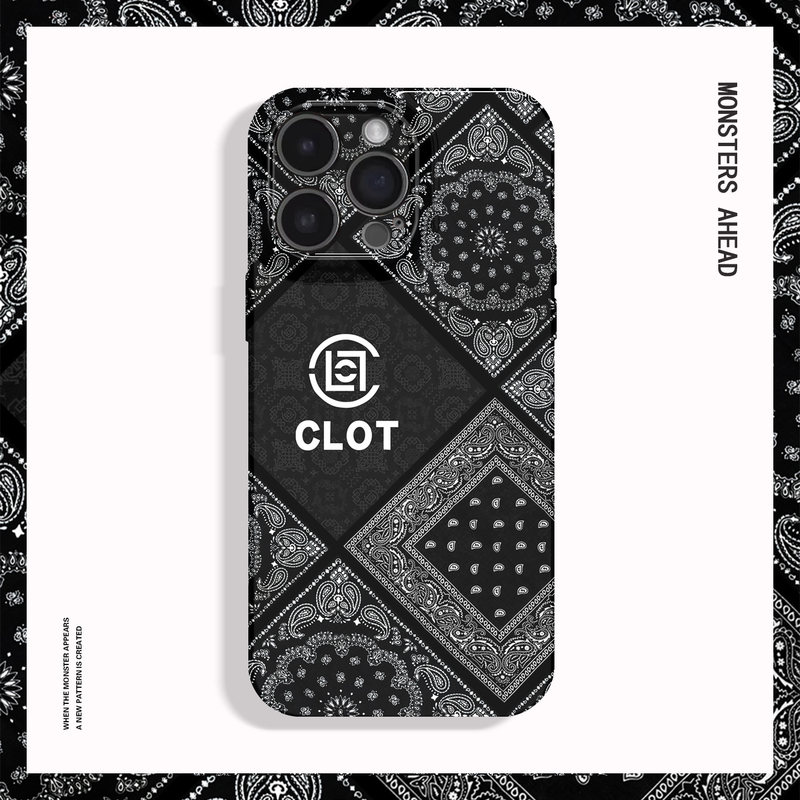 Trendy Brand Clot Silk Paisley Pattern Phone Case for iPhone 17 16 15 14 13 12 11, Compatible with Huawei Mate 80 Pura 70 60 50 40 30 20, Xiaomi Redmi K90, Oneplus 15
