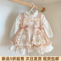 Peaches Peaches Peach Cake Dress Baby Birthday Dinner Princess Puffy Dress Girl Loretta Gown Suit