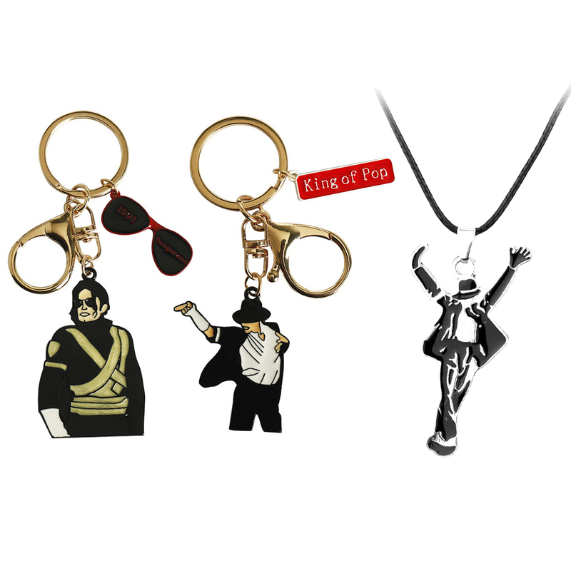 Michael Jackson Necklace Michael Jackson Pendant European and American Pop Music Dance King Commemorative Keychain Michael Jackson Necklace Michael Jackson Pendant European and American Pop Music Dance King Commemorative Keychain
