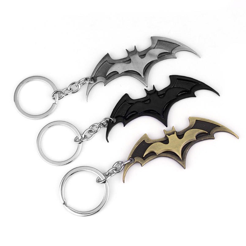 Justice League Metal Bat Dart Pendant Student Backpack Decoration Batman Logo Keychain Pendant