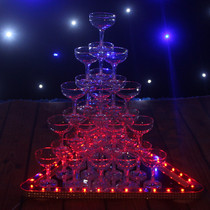 New Champagne Tower Five Layer Seven Layer Champagne Tower Triangle Wine Tower led Light Wine Tower Acrylic Cup Wedding Props