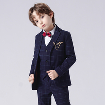 Children's suit suit set Boys host small dress handsome British coat costume flower suit winter