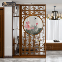 Screen partition living room partition shield solid wood porch small apartment movable storage hollow partition screen