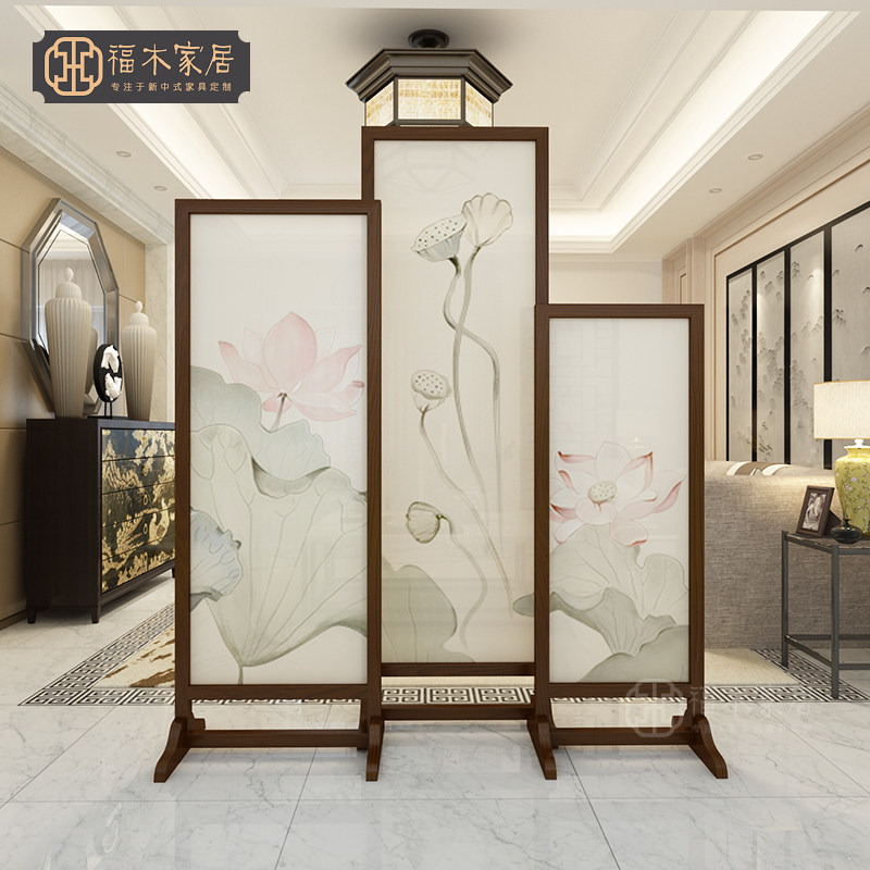 New Chinese Solid Wood Screen Decoration Partition Living Room Minima Modern Hotel mobile Xuanguan Book room Bedroom screen
