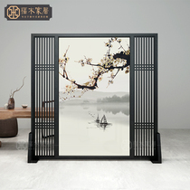 Fumu fence seat screen new Chinese solid wood screen living room bedroom hotel simple modern entrance partition