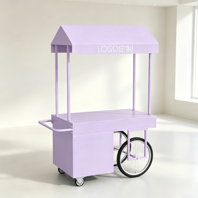 Wrought Iron Flower Cart, Mobile Stall Cart, Shopping Mall Store Promotional Cart, Coffee and Dessert Tasting Cart, Supermarket Stall Rack