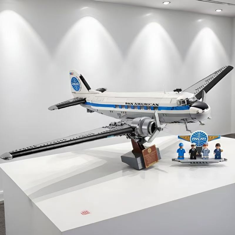 Chinese Building Blocks Douglas Dc3 Pan American Airways Passenger Aircraft Space Shuttle Adult High-Difficulty Assembly Toy Chinese Building Blocks Douglas Dc3 Pan American Airways Passenger Aircraft Space Shuttle Adult High-Difficulty Assembly Toy
