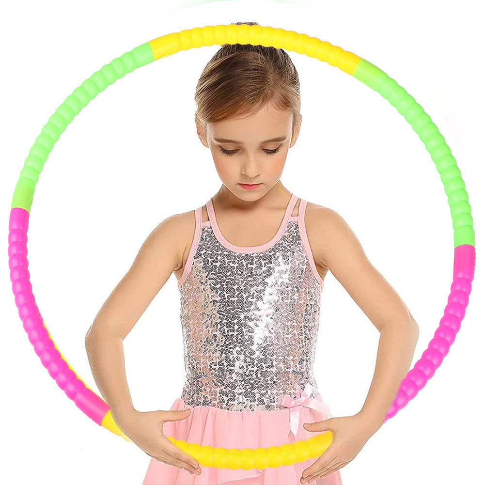 Kindergarten hula hoop children's colorful plastic detachable dance gymnastics hoop morning exercise hoop children hula hoop toys