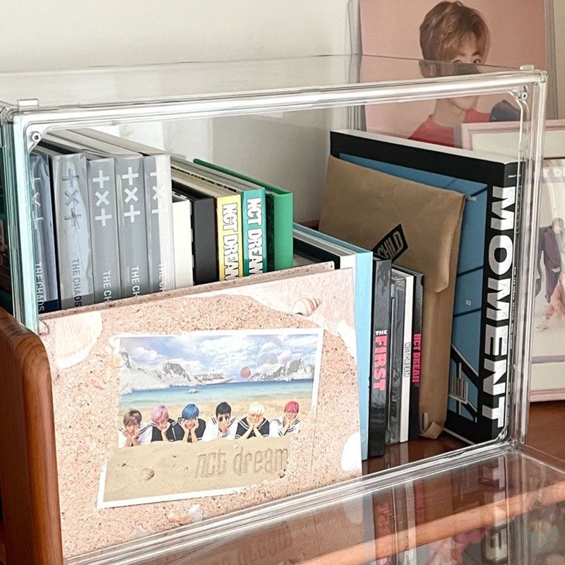 Album containing box anti-dust cd containing box table top shelf transparent acrylic containing box record shelf-Taobao