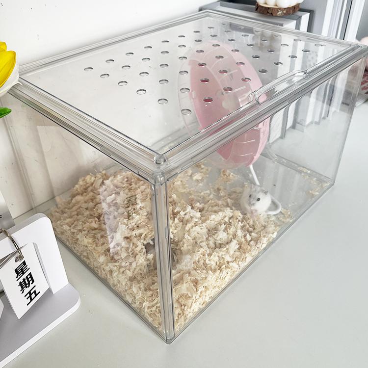 Hamster Cage, Anti-Bite, Anti-Escape, Acrylic Transparent Villa Box, Spider Reptile Breeding Box, Pet Viewing Cage