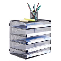 Iron art A4 horizontal document holder multilayer desk surface containing information shelf Five layers of shelving shelf Archives classification shelf