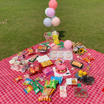 Moisture-proof mat outdoor outing picnic mat ins Wind Net red supplies full set of props portable waterproof picnic mat