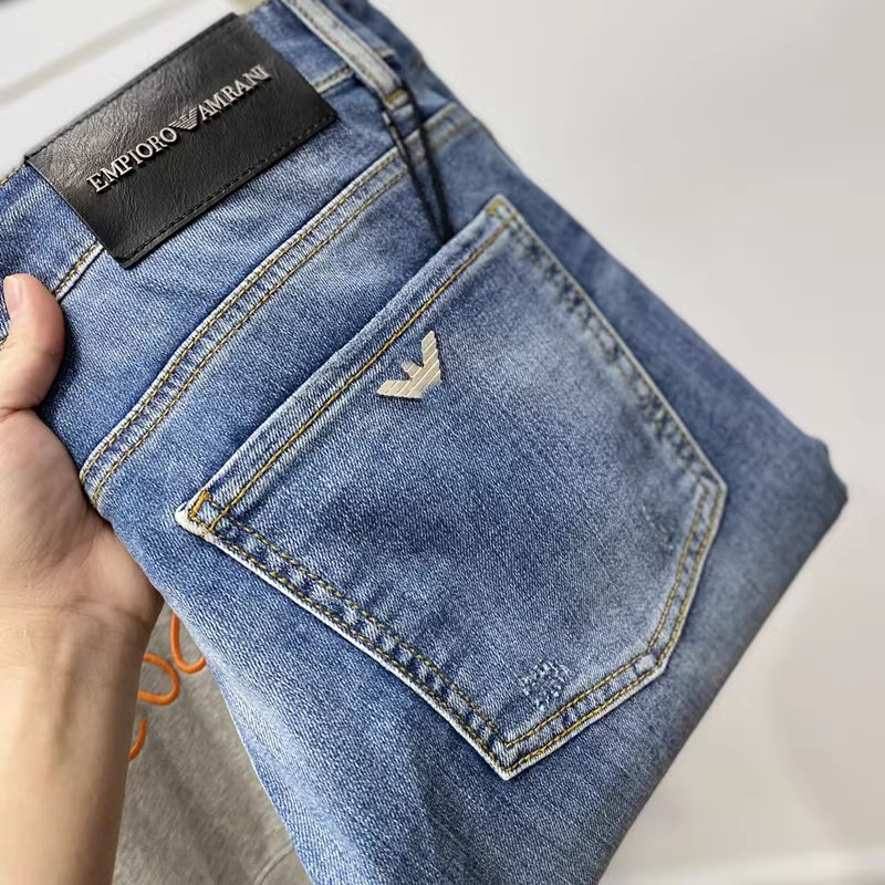 High-End Blue Slim-Fit Skinny Jeans for Men, 2026 Spring/Summer New Style, Stretchy, Slimming, Trendy Casual Long Pants