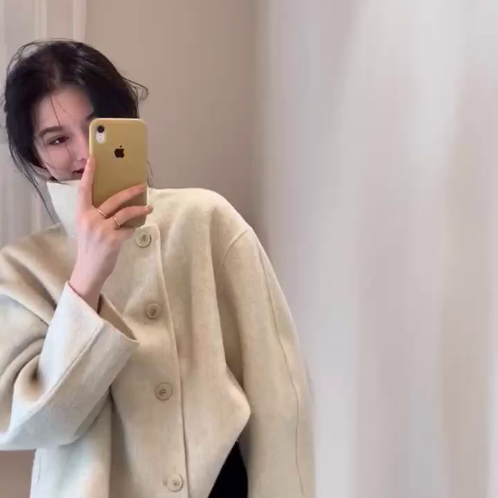 Double-Sided Cashmere Wool Coat, New High-End Short Woolen Jacket for Women, 2025 New Winter Style with a Sense of Sophistication