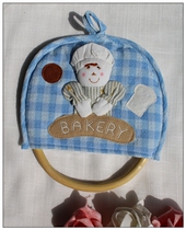 New on the shelf foreign trade export Japan and South Korea bakery chef pink fabric towel hanging-NO 12=