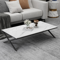 Italian minimalist imported rock plate coffee table table living room household simple post-modern rectangular light luxury low wrought iron custom