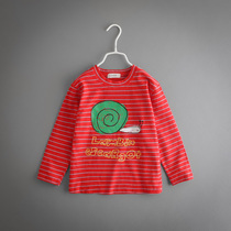 Boy Clothing Boy Long Sleeve T-shirt Autumn Dress New CUHK Child Han Version Tide Baby Blouse Children Striped Cartoon T