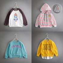 Boy Sweatshirt Spring Autumn Season New Tide Pagoon Children Dress Han Edition Children Casual Long Sleeve Headwear