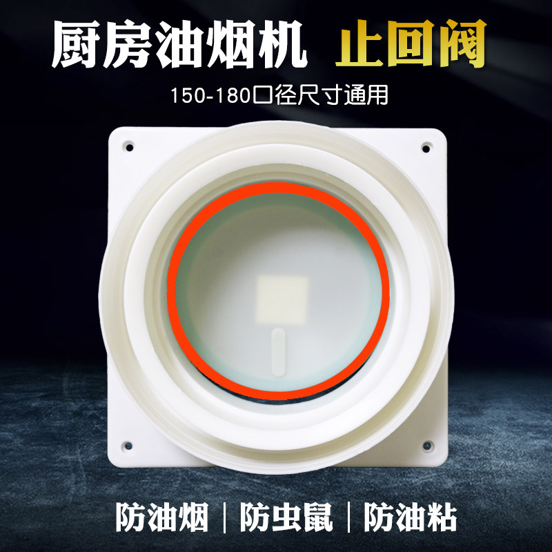 Kitchen check valve public flue valve range hood check valve exhaust pipe air outlet anti-odor anti-smoke treasure universal