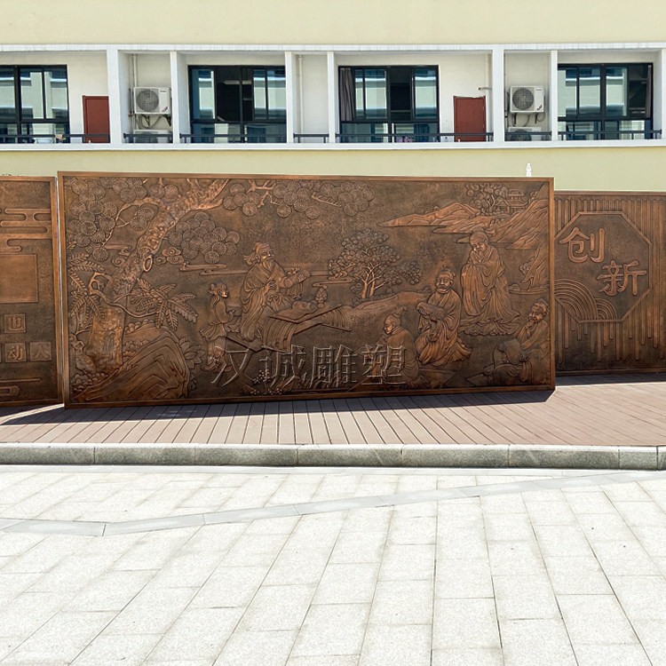 Chinese Antique Background Wall hand-carved copper plate relief wall various occasions decorations support customization