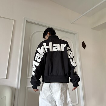 Dhss american letter embroidered flight jacket spring
