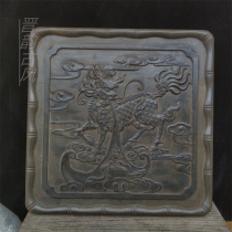 Natural bluestone material unicorn pattern dry tea table retro nostalgic craftsmanship elegant tea room living room practical collection