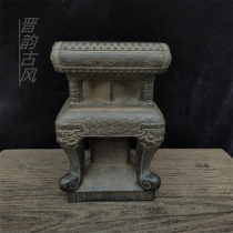 Natural bluestone carving hollow bottom pillar square stone pier folk nostalgic craftsmanship Chinese style elegant home club practical collection