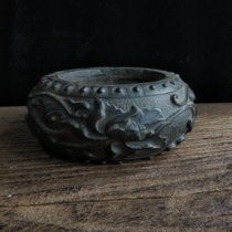  Bluestone carved twined branches Lotus pattern Pen wash flower pot Ashtray Lion Pixiu beast retro nostalgic practical collection