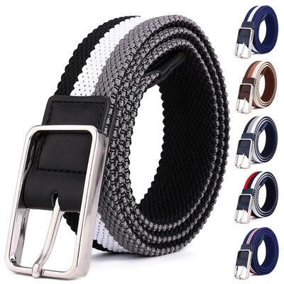 golf men's canvas woven elastic belt for both men and women, GOLF men's leather sport casual belt