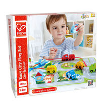 Hape Metropolitan Wearing Rope Jigsaw Children 2-3-year-old Vehicle Baby Early to teach intellectual woody puzzle toy