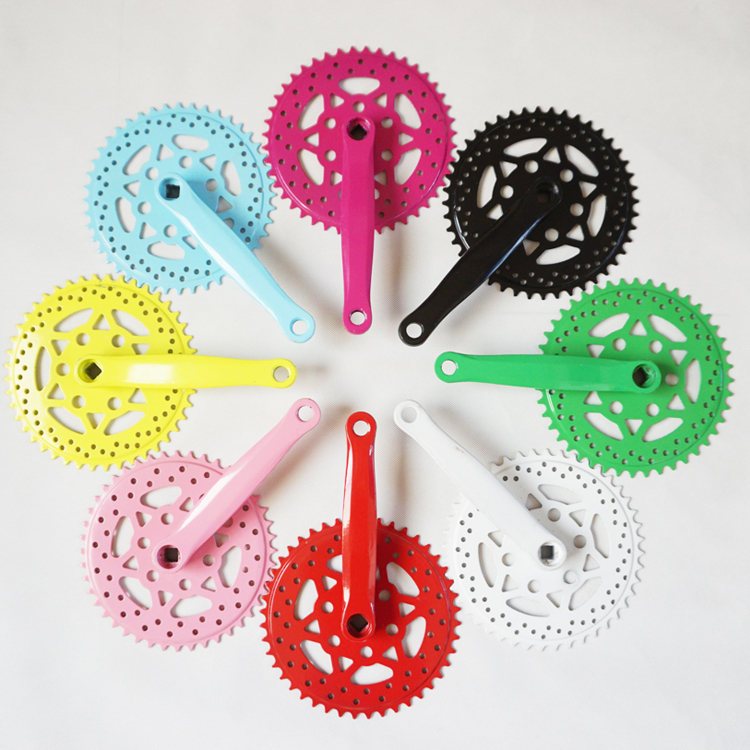 Bicycle dead fly special gear plate tooth plate 44 teeth left and right crank 170mm set single speed car chain plate