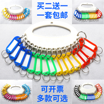 Thickened plastic key plate keychain metal key ring key plate can be marked key card key ring
