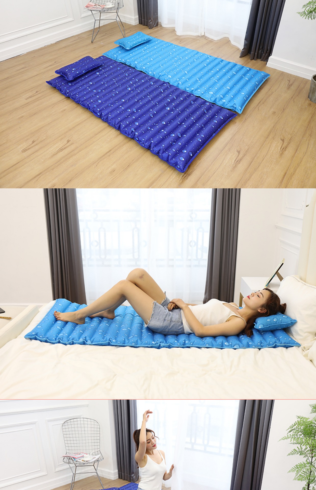 Ice nệm băng pad đầy nước kép sử dụng 1.5m1.2m inflatable nệm nệm đơn nhà nệm nước ký túc xá mùa hè - Nệm giá đệm