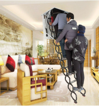 Electric loft telescopic staircase invisible lifting multifunctional duplex folding stretch villa Barrier Stairs