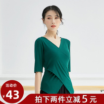 Dance Costume Woman shaped dance costume long sleeve V lead Latin classical modern dance training suit autumn winter