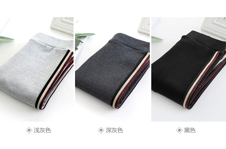 Quần legging cotton sọc bên hông nữ cao eo mỏng phần lớn size 9 quần âu chân bút chì quần mùa thu - Khởi động cắt quần giữ nhiệt nữ