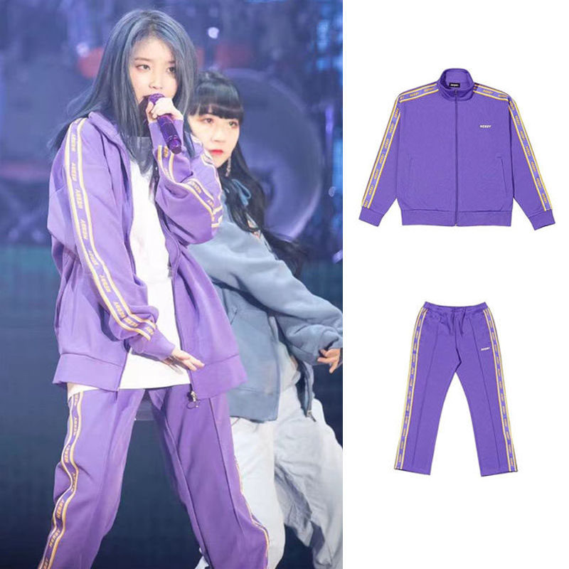 South Korea NERDY Sportswear Suit Li KnownIU Stars The Same Coat Men And Women Sports Casual Pants