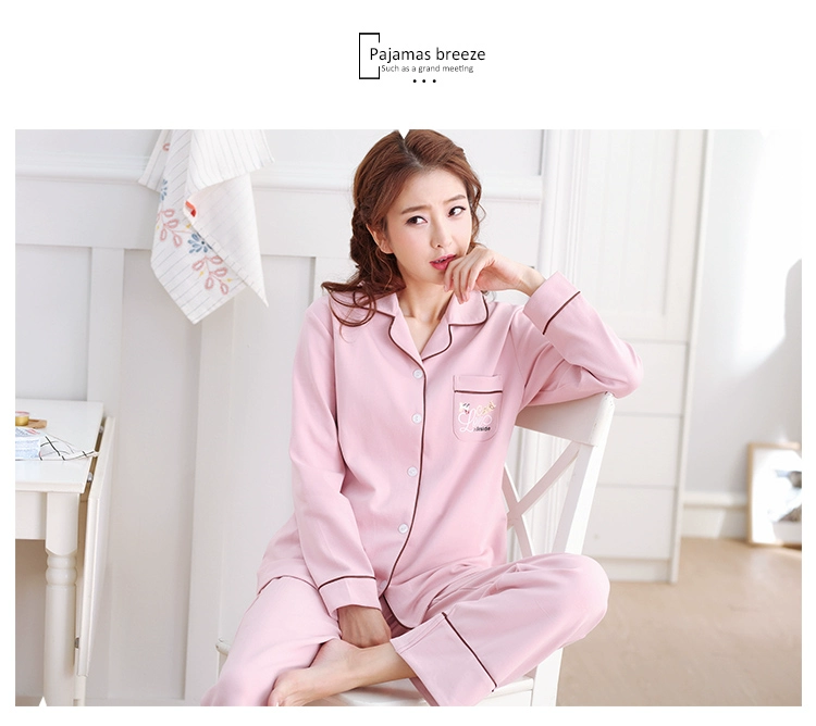 Mùa thu đông ít phụ nữ đồ ngủ dài tay nữ mùa đông cotton phù hợp với phần mỏng Phiên bản Hàn Quốc có thể mặc bên ngoài nhà ngọt ngào và đáng yêu