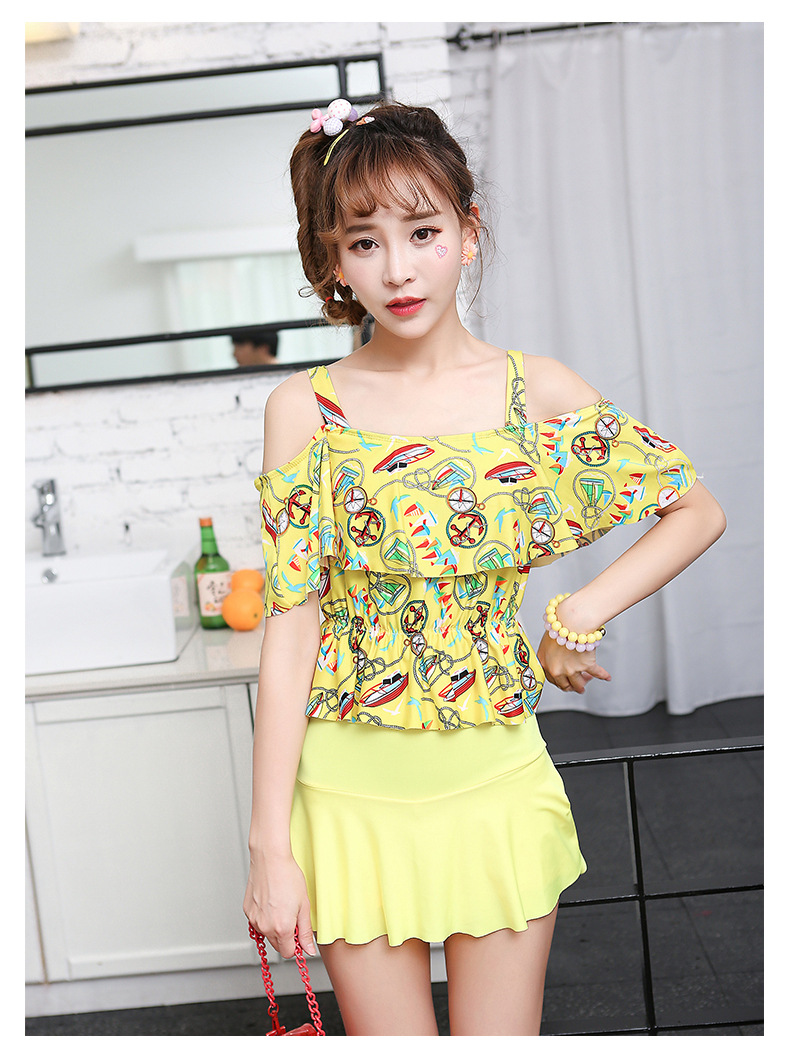 2018 new chia áo tắm ladies bikini Hàn Quốc đồ bơi thời trang in bảo thủ bìa bụng tập hợp đồ bơi đồ bơi 2 mảnh trẻ em