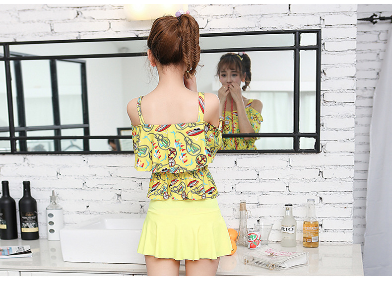 2018 new chia áo tắm ladies bikini Hàn Quốc đồ bơi thời trang in bảo thủ bìa bụng tập hợp đồ bơi đồ bơi 2 mảnh trẻ em