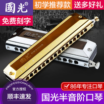 Guoguang Haliton Harmonica 10 12 16 Hole Adult Childrens Starter Musical Instrument Beginner Student Professional Performance Level