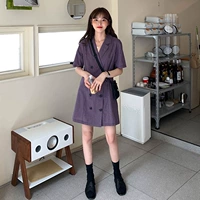 Ретро пиджак классического кроя, юбка, короткое платье, в корейском стиле