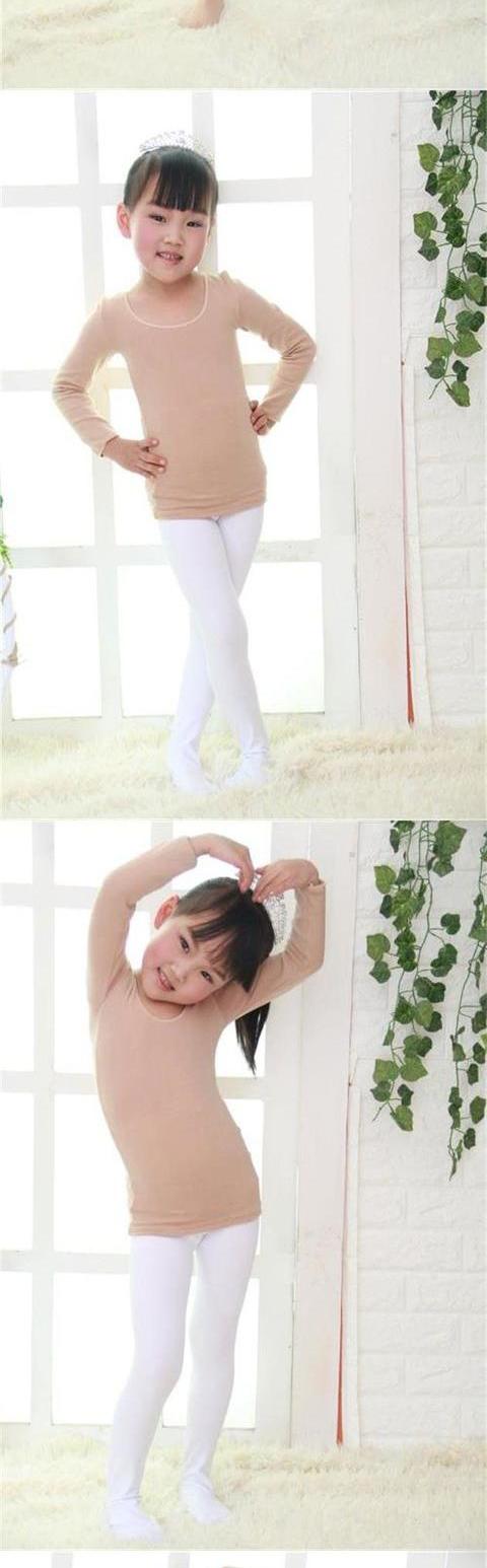 Quần áo múa màu cho trẻ em cộng với áo nhung dày màu đỏ chạm đáy áo chặt chẽ biểu diễn quần áo cô gái mặc đồ lót nhiệt bộ đồ hình thú cho bé