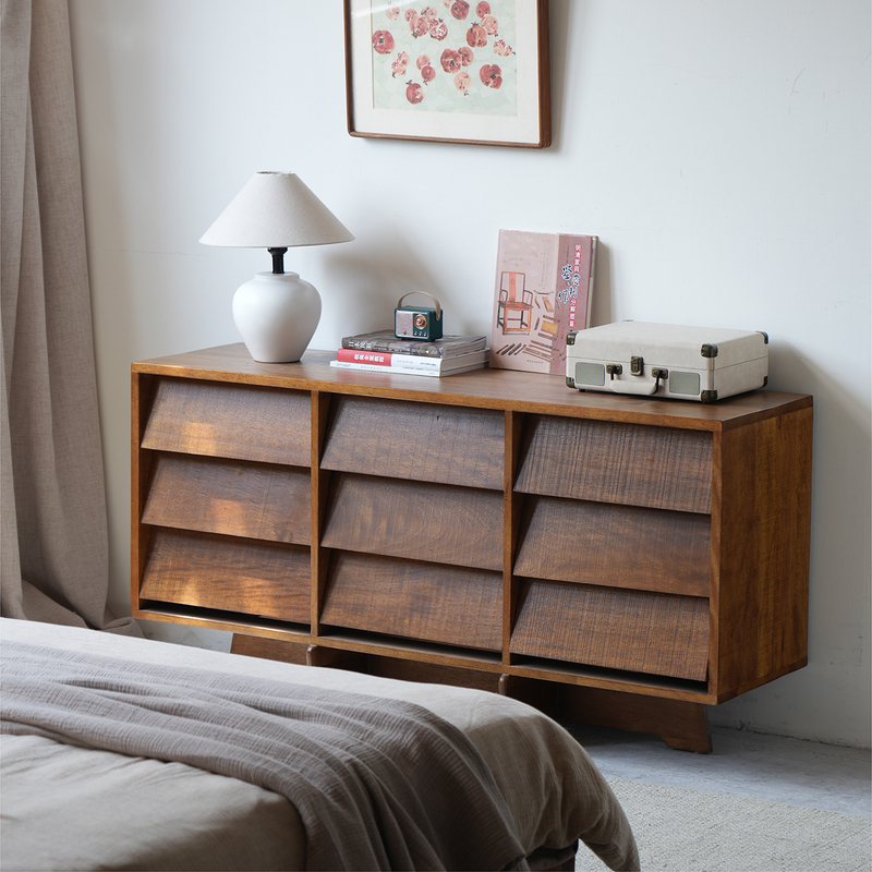 Wabi-Sabi Style Entryway Cabinet, Nine-Drawer Cabinet, Solid Wood Sideboard, Tuscan-Style Guesthouse Bedroom Bedside Cabinet Against the Wall Wabi-Sabi Style Entryway Cabinet, Nine-Drawer Cabinet, Solid Wood Sideboard, Tuscan-Style Guesthouse Bedroom Bedside Cabinet Against the Wall