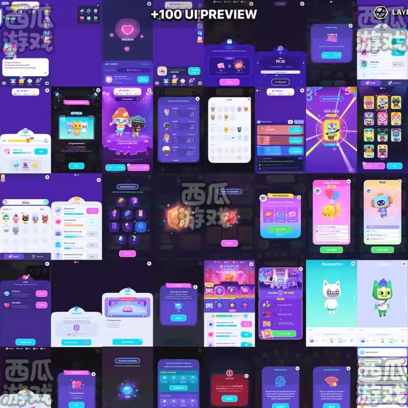 Unity GUI Neon2 1.0.1是什么?卡通霓虹风格UI素材有哪些特点与优势?_游戏推荐_淘宝游戏网