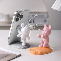 Violent Bear Pendulum Creative Light and Luxury Mobile Phone Support House Bookroom Desktop Cute Lazy Support Padget