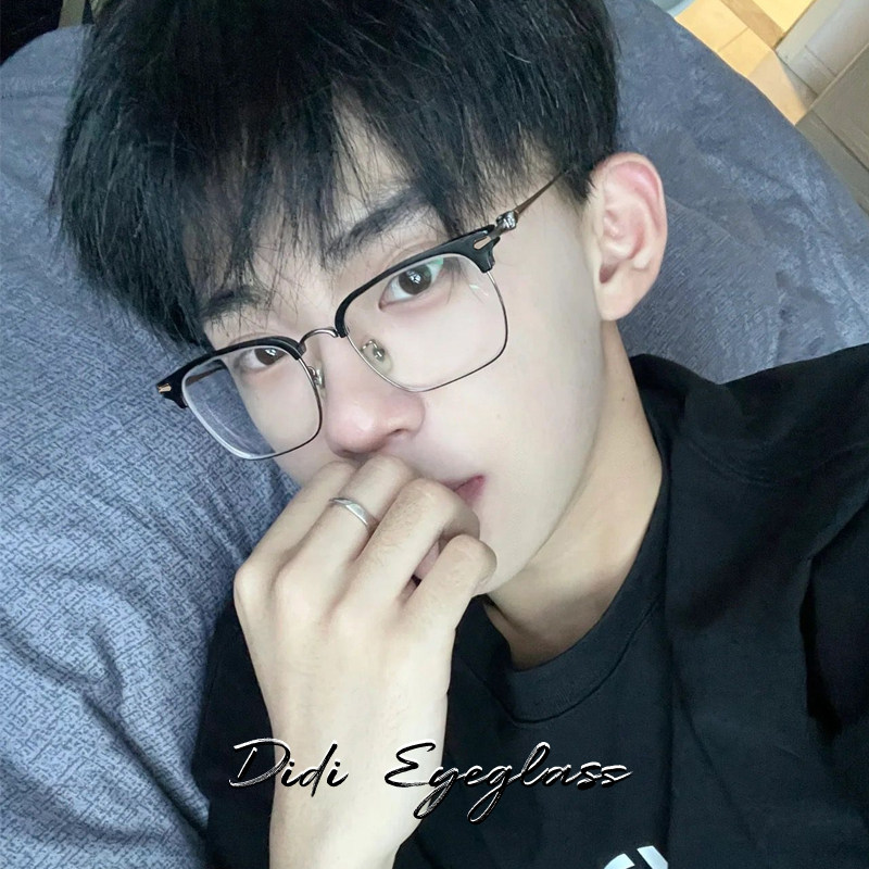 Vintage Half-Frame Glasses for Men, Stylish and Trendy, Suitable for Prescription Lenses, Unisex Frames